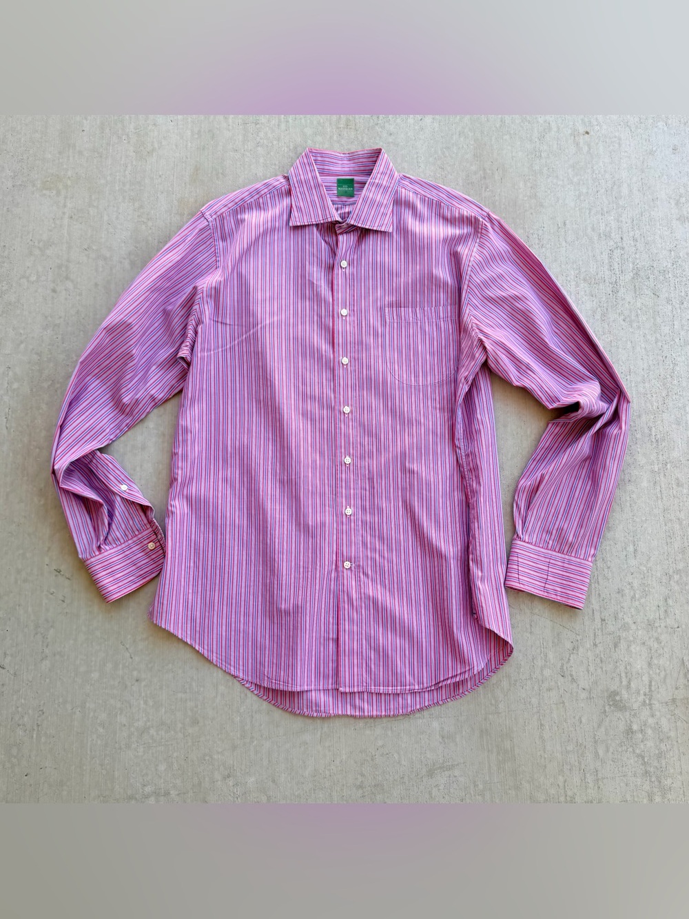Sid Mashburn Shirt Men Size Large Red Stripe Southern Gentlemen